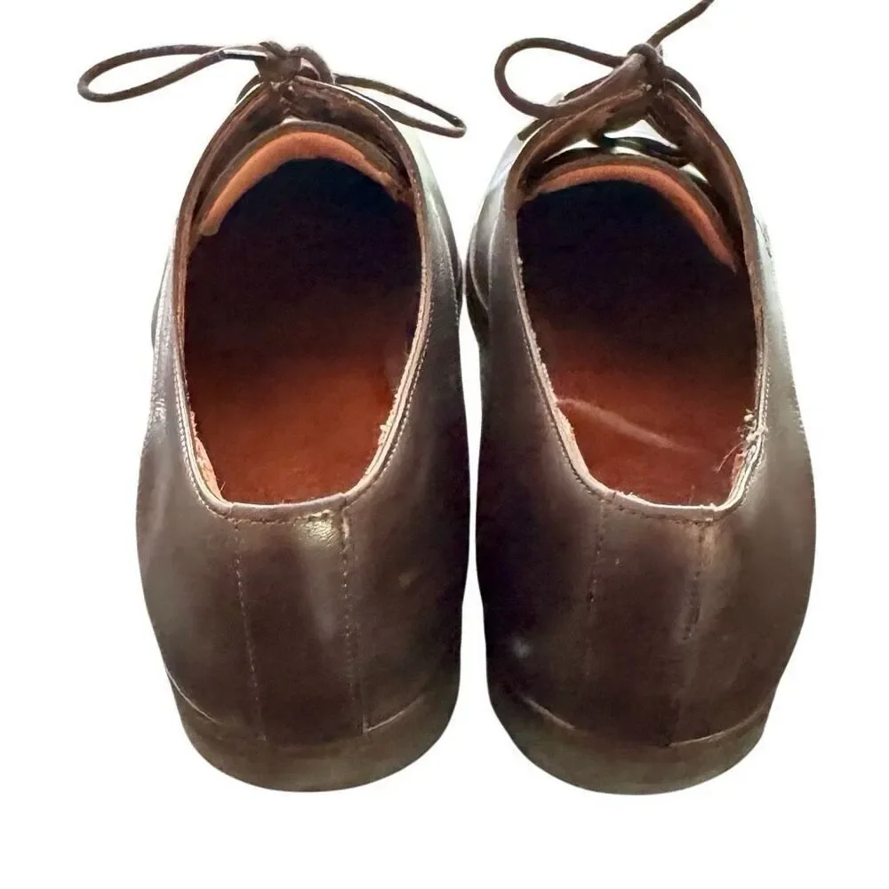 Wolf & Sheppard Brown Leather plain Toe Dress Shoes. Size 10.5